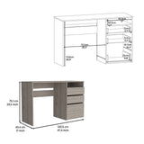 Computer Desk, 3 Drawers, One Shelf, Light Gray B097133045