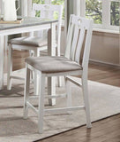 5-Piece Pack Counter Height Set Weathered Gray and White Table and Fabric Upholstered 4 Chairs B011115369