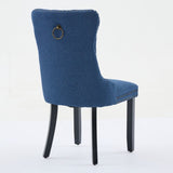 ZUN Modern, High-end Tufted Solid Wood Contemporary Flax Upholstered Linen Dining Chair with Wood Legs 02456009