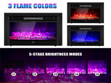28.5" Electric Fireplace - 3 Flame Colors 5 Brightness Modes, 750W/1500W Heater with Remote 64076109