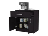 Wengue Kitchen Pantry in melamine with 2 doors and 1 drawer B062P290288
