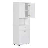 ZUN Tall Bathroom Cabinet with Laundry Basket, Large Space Tilt-Out Laundry Hamper and Upper 38181929