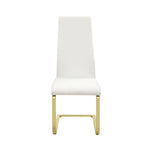 ZUN Set of 4 Leatherette Upholstered Dining Chairs, White and Gold B016P224737