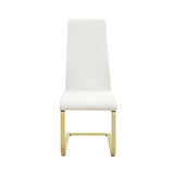 Set of 4 Leatherette Upholstered Dining Chairs, White and Gold B016P224737