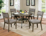 Rustic Grey Solid wood Round Dining Table w Shelf Dining Room Furniture 1pc Table Only B011107814