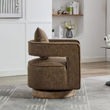 29.1"W Swivel Accent Open Back Barrel Chair Modern Comfy Sofa Chair With Weathered Base For Nursery W1298P241828