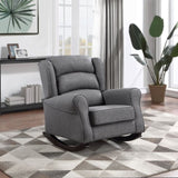 Grey Rocking Chair with Flared Arm B062P215455