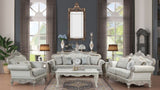 Tuscan Traditional Style Sofa Made With Wood in Silver B009138504
