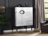 Yoela Leather & Aluminum Wine Cabinet B2726P457655