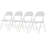 4pcs Elegant Foldable Iron & PVC Chairs for Convention & Exhibition White 68564709