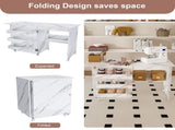 4-in-1 Folding Sewing Table with Lockable Wheels Multi-Functional Craft Station, End Table, 11027991