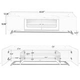 ZUN Sleek Design TV Stand with Fluted Glass, Contemporary Entertainment Center for TVs Up to 70", Faux 64903737