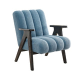 Rella Modern Teddy Sherpa Accent Chair with Espresso Wood Frame T2574P241336