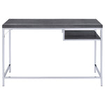 ZUN Weathered Grey and Chrome Rectangular Writing Desk B062P153658