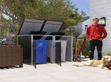 Garbage Bin Shed Stores 2 Trash Cans Metal Outdoor Bin Shed for Garbage Storage,54 cubic feet of W1598P357714