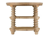D23.5 x 25" Round 3-Tiered Side Tabel, Natural End Tabel for Lving Room Bedroom Entryway, Brown W2078141934
