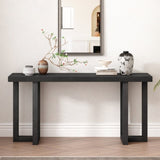 U_STYLE Geometric Design Console Table with Solid Pine Legs,Suitable for Entryway, Hallway, Living N711P289128B