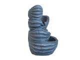 13.4x9.4x21.5" Decorative 4 Tier Blue Nautilus Shell Water Fountain with Light for Indoor Outdoor W2078138946