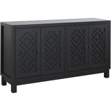 ZUN TREXM Large Storage Space Sideboard, 4 Door Buffet Cabinet with Pull Ring Handles for Living Room, WF304838AAB