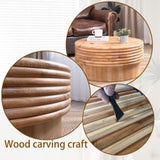 Round Wooden Coffee Table with Hidden Storage - 30.3" Modern Rustic Centerpiece for Living Room , W2729P270752