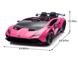 Lamborghini Huracan Sto 24V Kids Electric Ride-On Drift Car Speeds 1.86-5.59 MPH, Ages 3-8, Foam W1578P210770