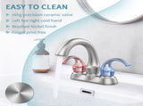 Bathroom Faucet 2-Handle Brushed Nickel with Aerator, Swan Style 4-inch Centerset Vanity Sink with 56283642