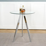 Modern Kitchen Glass dining table ROUND Tempered Glass BAR Table top,Clear BAR Table Metal W210P195508
