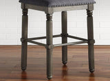 Arnhem Wood Upholstered Bar Stools, Set of 2, Grey T2574P164818