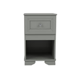 Elegant Design Nightstand with Drawer and Open Shelf for Bedroom, Retro Style Bedside Table with N733P199704E