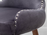 Lindale Contemporary Velvet Upholstered Nailhead Trim Accent Chair, Gray T2574P164505