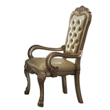 Bone and Gold Patina Tufted Arm Chair B062P209248