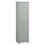 ZUN Tall Bathroom Storage Cabinet, Storage Cabinet with Two Different Size Drawers and Adjustable Shelf, 77184411