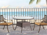 31.5" Patio Table for 4-Person, Outdoor Patio Wicker Round Table, All-Weather Rattan Bistro 50420156