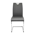 ZUN Modern Charcoal PU dining chair Living room chair upholstered chair, electroplated metal chair leg W210P199113