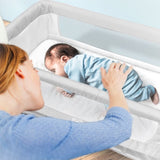 Baby Bassinet Bedside Sleeper Adjustable Portable Bed with Mosquito Nets,Grey 85421198