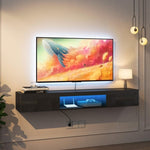 ZUN Floating TV Stand Wall Mounted with 20 Color LEDs,63" Modern TV Stand, Floating TV Cabinet 04700679