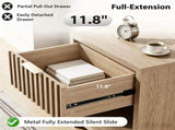 () 1 Drawer 1 Shelf Honeycomb Board MDF Bedside Table 20*15*24.5in Light Gray 25841900