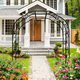 Metal Garden W74.4'' x H98.4'' Garden Arbor Trellis Climbing Plants Support Rose Outdoor W1586P268772