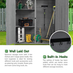 ZUN Outdoor Storage Shed with Lockable Door, Wooden Tool Storage Shed with Detachable Shelves and Pitch 55555063