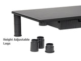 Large Dual Monitor Stand for Computer Screens with 2 Storage Drawers, Black 19274002