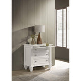 Cream White 3-drawer Nightstand with Pull Out Tray B062P148635
