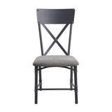 Grey and Sandy Black Side Chair with X-Shape Back B062P189188