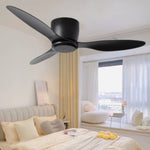 ZUN 52" Flush Mount Ceiling Fan without light, 3 Reversible Blades, with 6 Speeds Reversible DC W2352P154691