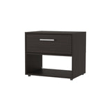 FM FURNITURE Round Rock Nightstand with a Drawer. Stained Walnut B128P283300
