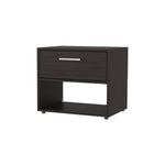 ZUN FM FURNITURE Round Rock Nightstand with a Drawer. Stained Walnut B128P283300