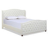 ZUN Marcella Upholstered Shelter Headboard Bed Set, King, Antique White Polyester B2719P238224