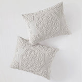 3-Piece Tufted Cotton Chenille Medallion Duvet Cover Set B03597332