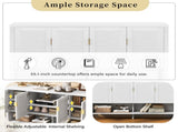 55.1'' Storage Sideboard with 4-Doors,Multi Functional Buffet with Open Shelf and 2-Tiers N711P345165K