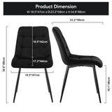 Velvet Dining Chair set of 2, Metal Legs, Adjustable Feet, Black 62151339