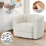 Swivel Accent Barrel Chair, Modern Round Armchairs with Upholstered, Comfy Swivel Accent Chair for W2606P187688